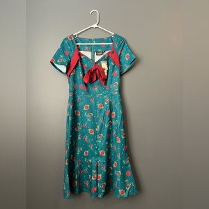 Voodoo Vixen Rockabilly Cherries and Roses Mermaid Dress in size Medium